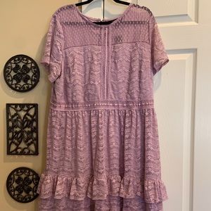 NWT Lane Bryant pink lace mini dress